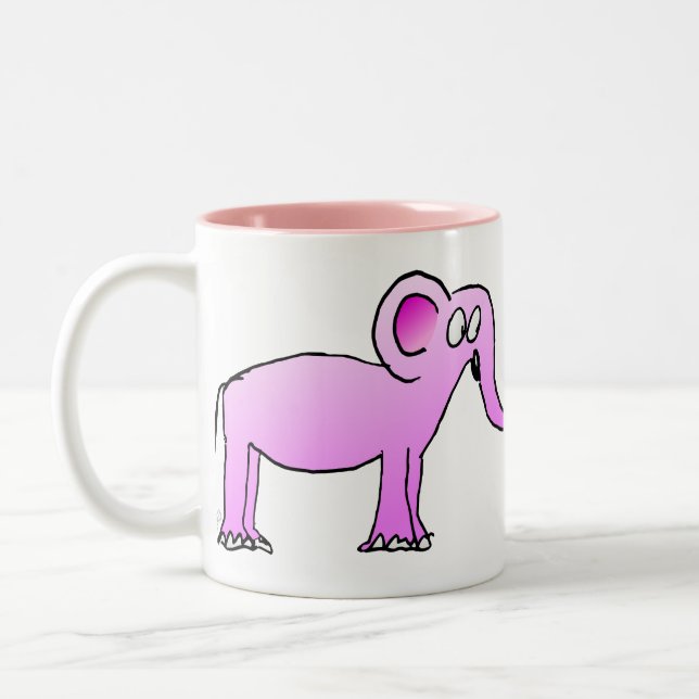 Caneca do Elefante Cor-de-Rosa Två-Tonad Mugg (Vänster)