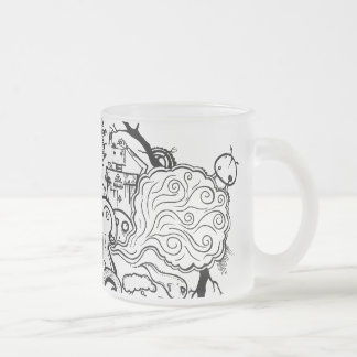 caneca doodle frostad glasmugg