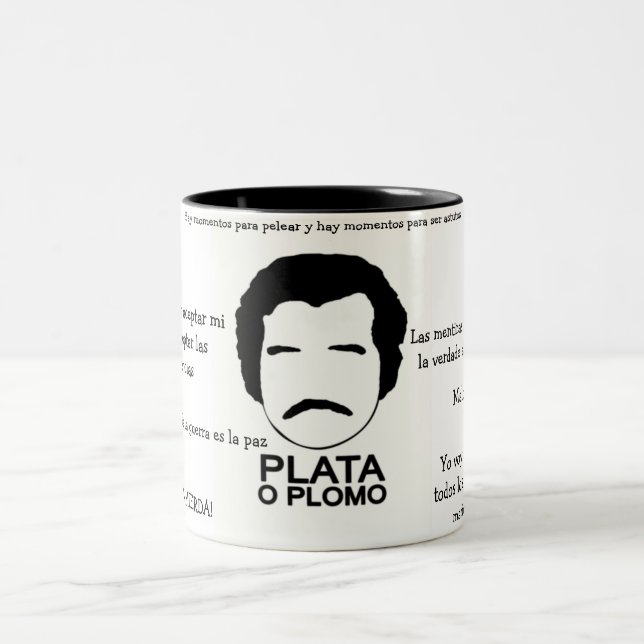 Caneca em Dois Tons Pablo Escobar Frases Två-Tonad Mugg (Center)