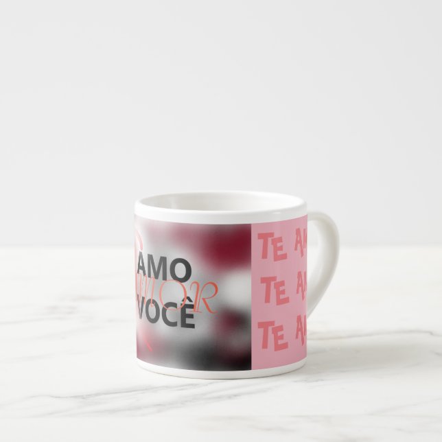 Caneca expresso: AMOR AMO VOCÊ Espressomugg (Framsida höger)