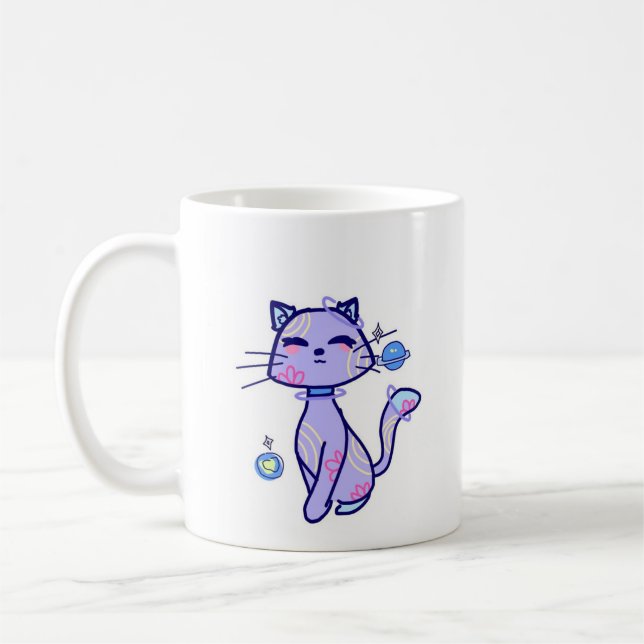 Caneca gato espacial kaffemugg (Vänster)