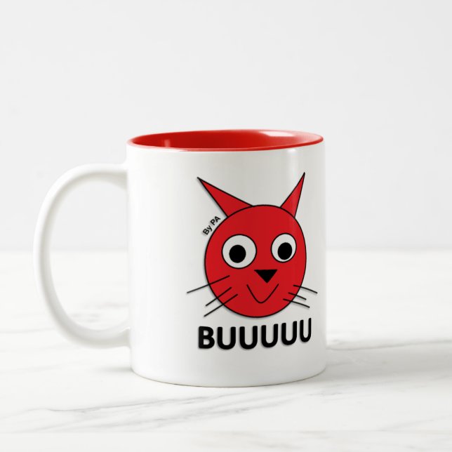 Caneca Gato Vermelho By PA Två-Tonad Mugg (Vänster)