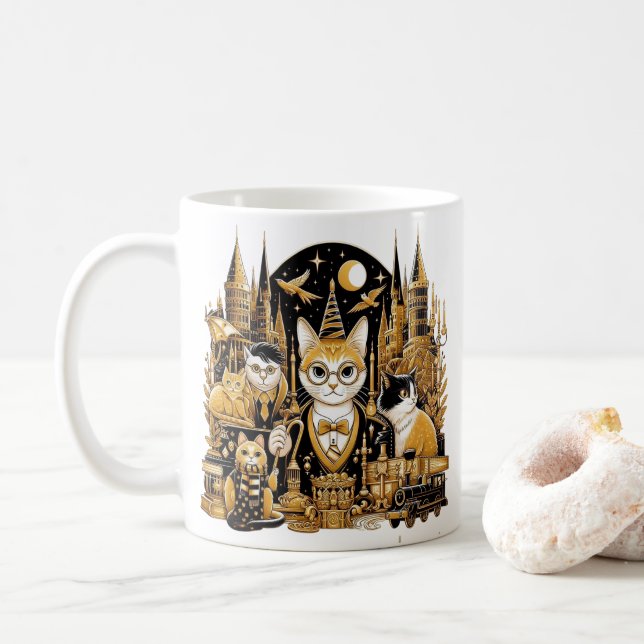 Caneca Gatos Hogwarts Kaffemugg (Med munk)