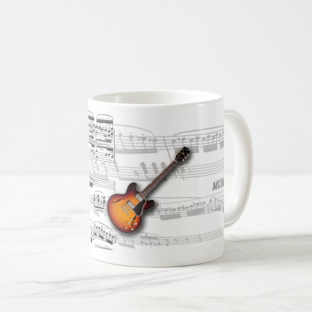 Caneca Guitarra Musica Kaffemugg (Framsida höger)