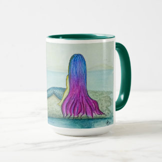 Caneca ilustração sereia pintada à mão mugg