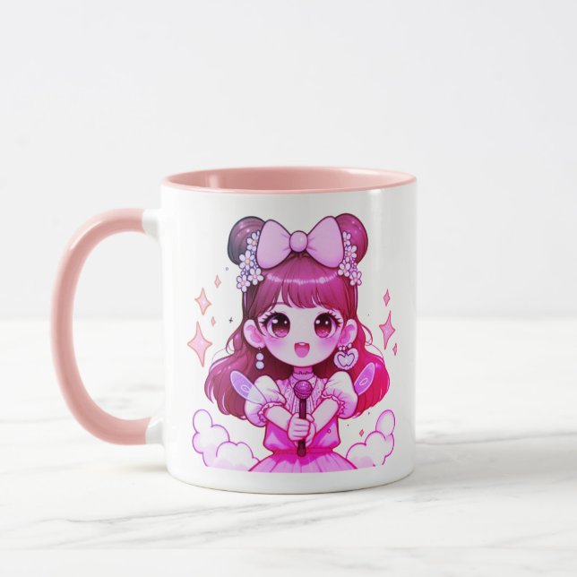 caneca kpop garota cantora desenho  mugg (Vänster)