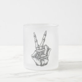 Caneca Mão Caveira Paz e Amor Frostad Glasmugg