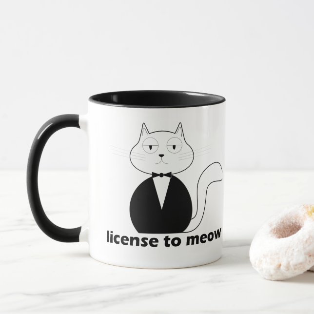 Caneca Mug - Cat. License to Meow Mugg (Med munk)