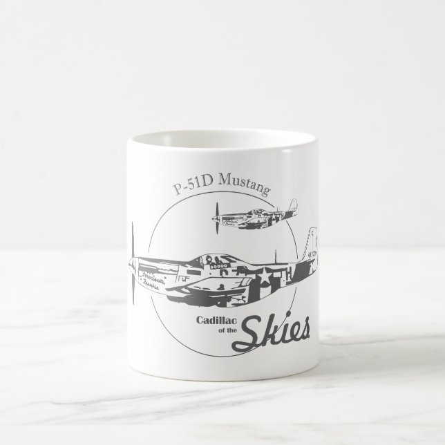 Caneca P-51D Mustang USAF WWII Kaffemugg (Center)