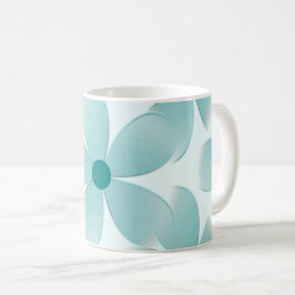 Caneca. Padrão floral verde. Kaffemugg