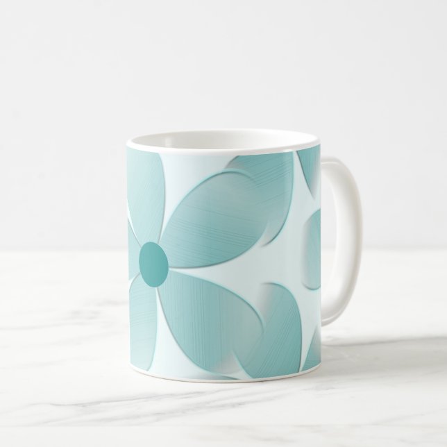 Caneca. Padrão floral verde. Kaffemugg (Framsida höger)