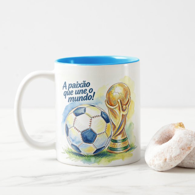 Caneca Paixão da Copa do Mundo Två-Tonad Mugg (Med munk)
