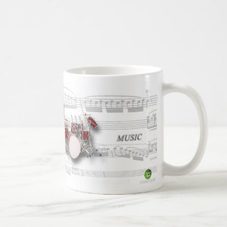 Caneca partitura e bateria kaffemugg