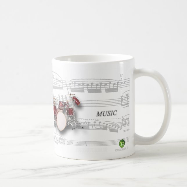 Caneca partitura e bateria kaffemugg (Höger)