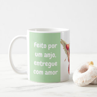 caneca personalizada anjo cupido com coração kaffemugg