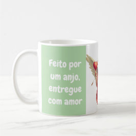 caneca personalizada anjo cupido com coração  kaffemugg