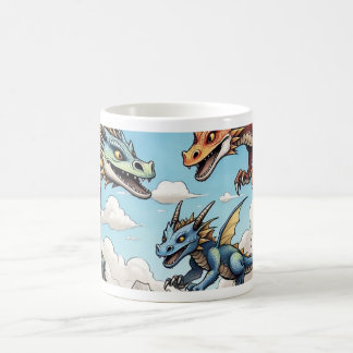 Caneca personalizada com desenho de dragões kaffemugg