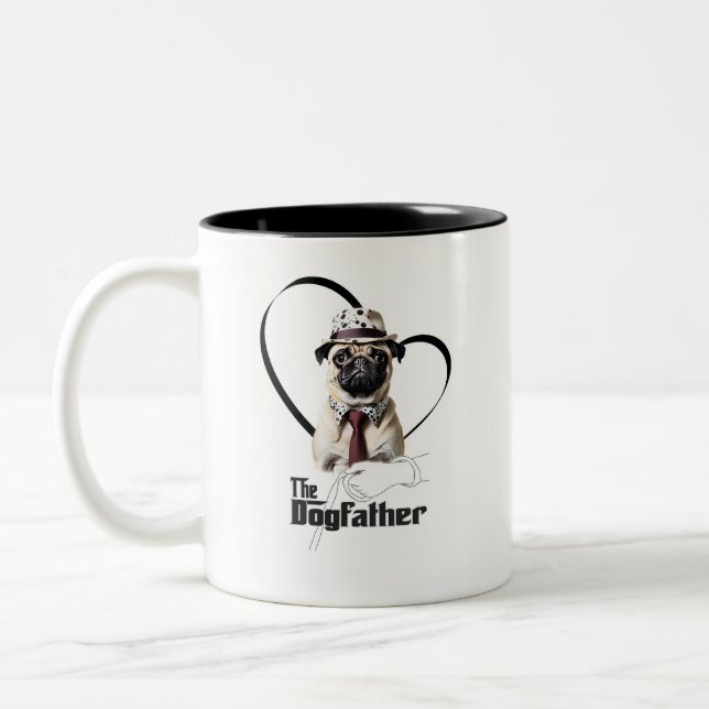 Caneca Pug - The Dogfather Två-Tonad Mugg (Vänster)