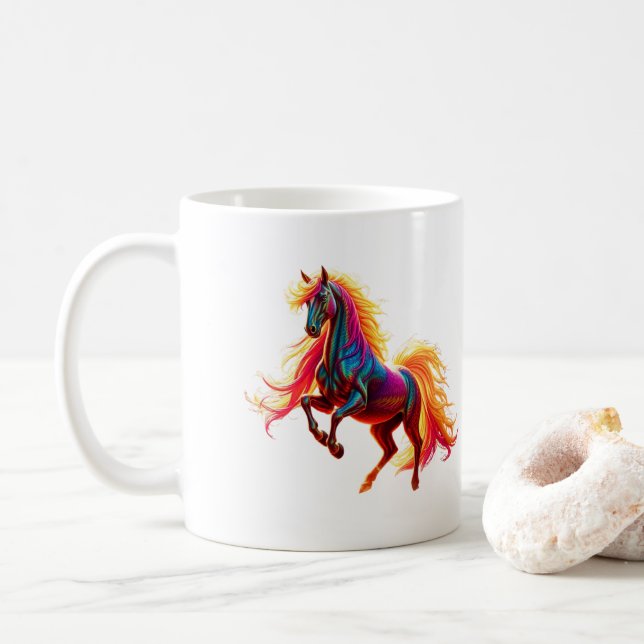 Caneca Rainbow Horse Kaffemugg (Med munk)