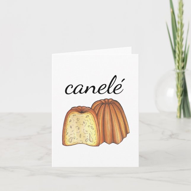 Canelé Fransk Pastry Chef Pâtisserie Bakery Food Tack Kort (Framsida)