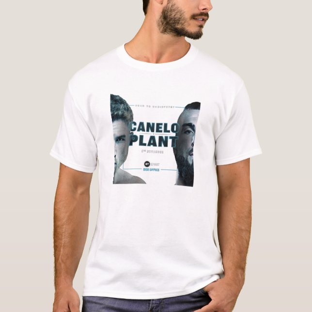 Canelo Alvarez vs Caleb Plant-boxning T Shirt (Framsida)