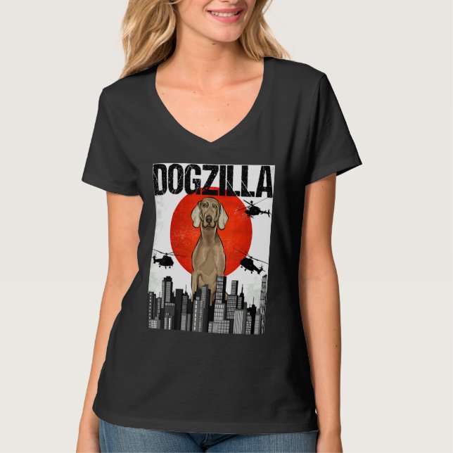 Canezilla Dogzilla Japanska Wei Marana T Shirt (Framsida)