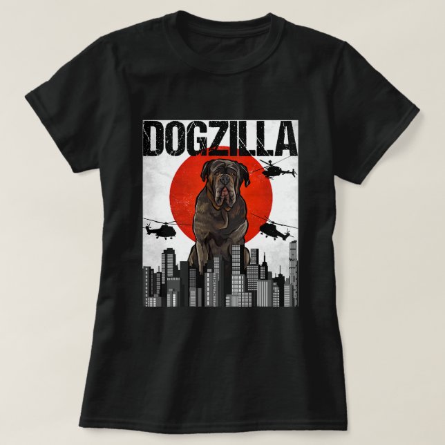 Canezilla Japansk Dogzilla Neapolitan Mastiff T Shirt (Design framsida)