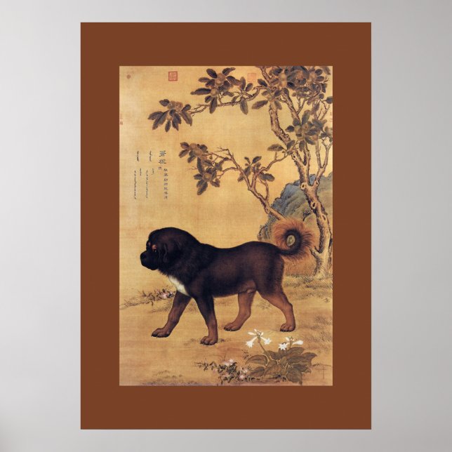 Cangni 苍 猊 ~ Tibetan Mastiff ~ Giuseppe Castiglion Poster (Framsidan)