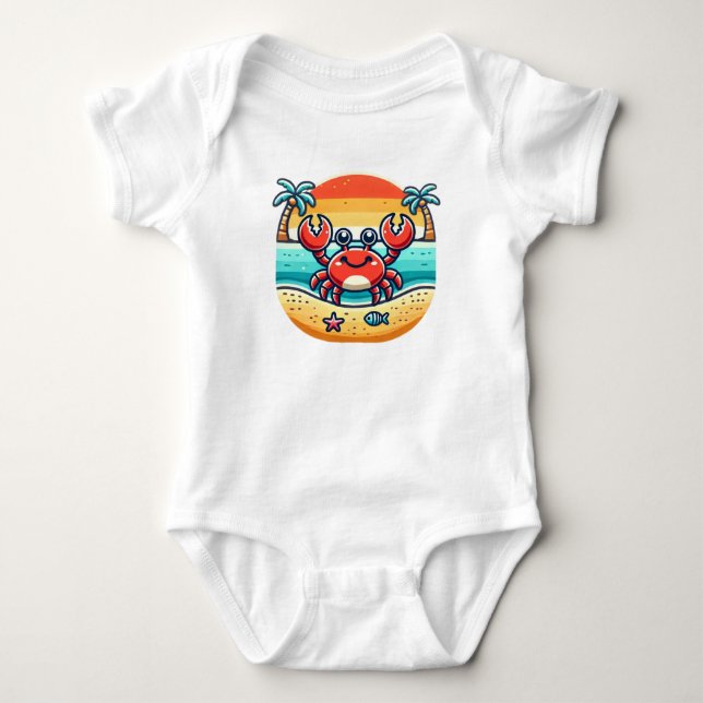 Cangrejito feliz en la playa t shirt (Framsida)
