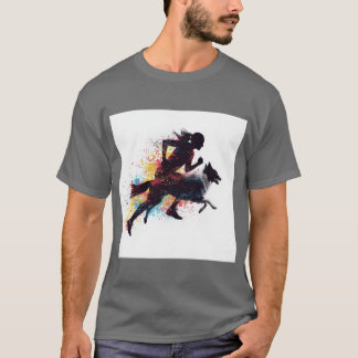 Canicross Runner Dog Silhouette Fusion Dynamic Spo T Shirt