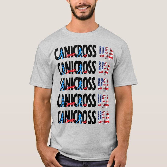 Canicross USA manar grundläggande T-tröja T Shirt (Framsida)