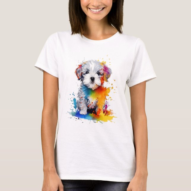 Canine Splash, dulce perrito T Shirt (Framsida)