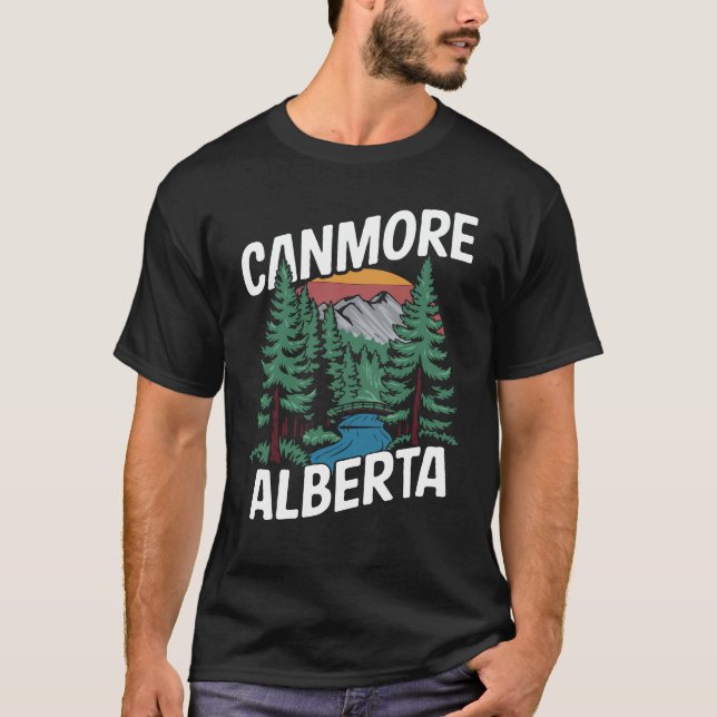 Canmore alberta, bergsstad. t shirt (Framsida)