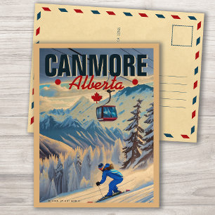 Canmore Alberta Mountains Kanada 1950-talet Vykort
