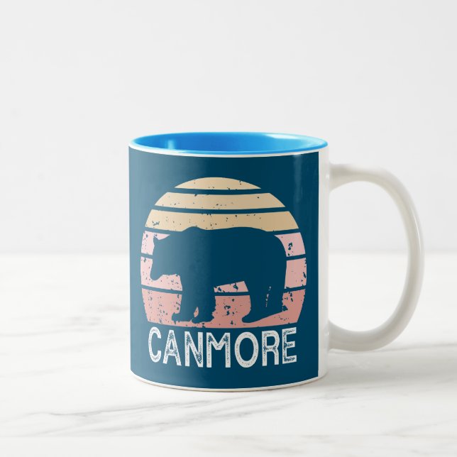 Canmore Alberta Retro Bear Två-Tonad Mugg (Höger)