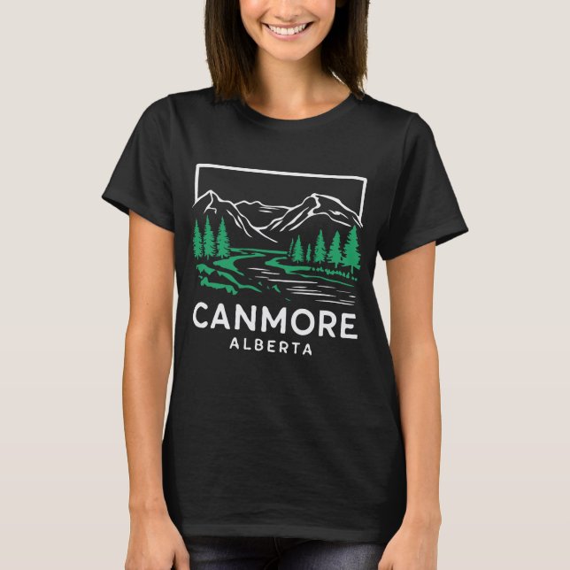 Canmore Alberta, Retro Town T Shirt (Framsida)