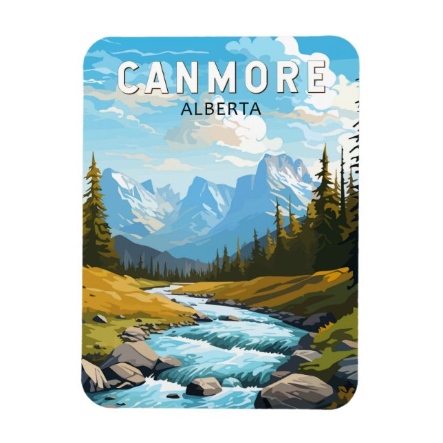 Canmore Canada Travel Art Vintage Magnet (Vertikal)