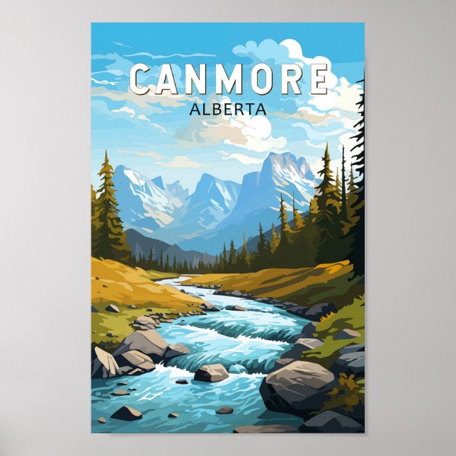 Canmore Canada Travel Art Vintage Poster (Framsidan)