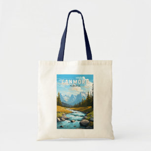 Canmore Canada Travel Art Vintage Tygkasse