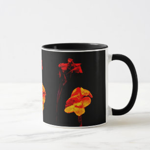 Canna Lilies on Black Mugg