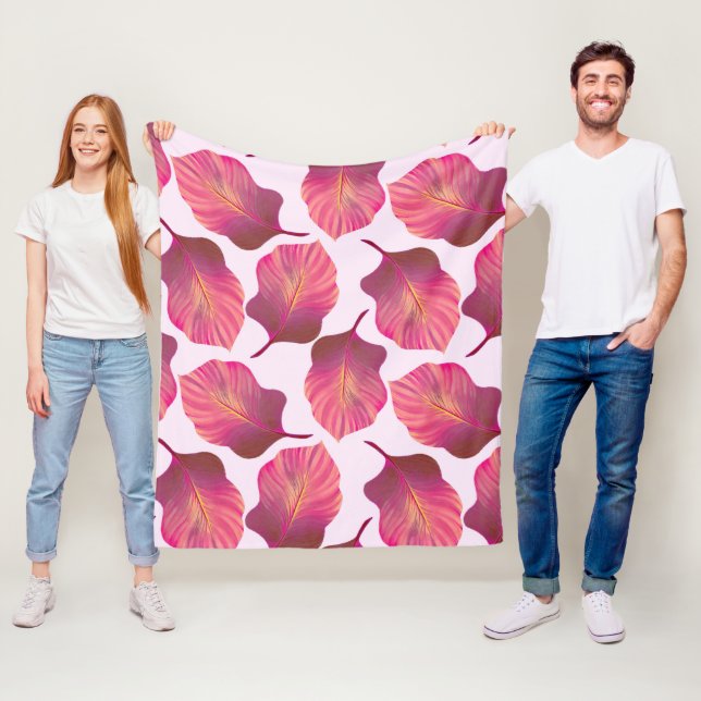 Canna Tropicanna Löv i Rosa Fleecefilt (På plats)