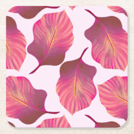 Canna Tropicanna Löv i Rosa Underlägg Papper Kvadrat