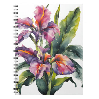 Canna - Watercolor flowers Anteckningsbok