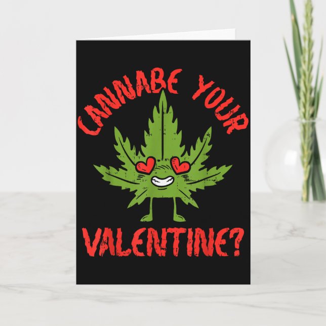 Cannabe din valentin dag marijuana stoner  kort (Framsida)