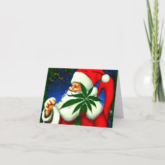Cannabis Santa God jul Helgkort
