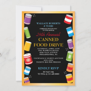 CANNED Food Drive Auction Corporate Fundraiser Inbjudningar
