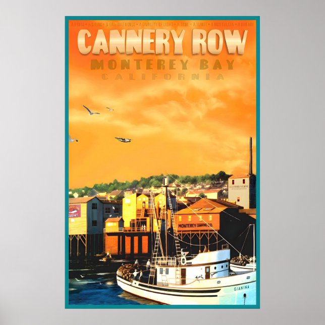 Cannery Row Kalifornien Affisch Monterey Bay Resa (Framsidan)