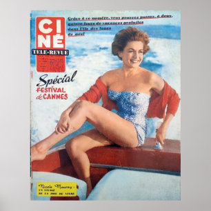 Cannes Beach Babe, 60:s stil. Poster