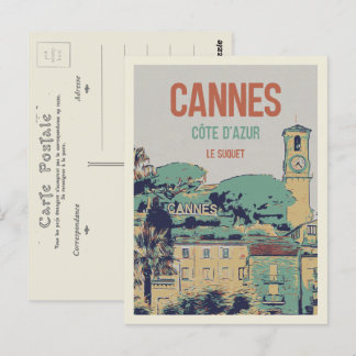 Cannes Cote d'Azur Frankrike, vy av Suquet Vykort