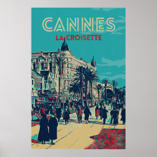 Cannes Côte d'Azur La Croisette Illust Frankrike P Poster